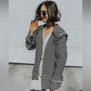 H&M belted woven blazer